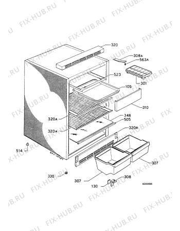 Взрыв-схема холодильника Aeg S1403-4U - Схема узла Housing 001